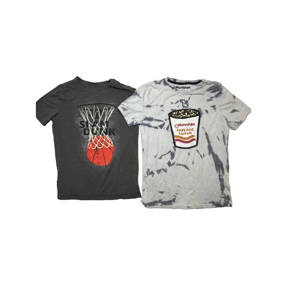 Boys Graphic T-Shirt Lot XL 16 Cat & Jack Maruchan Basketball Ramen Tee 2 Pc